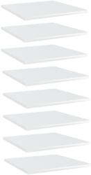 vidaXL Plăci bibliotecă, 8 buc. , alb extralucios, 40 x 40 x 1, 5 cm PAL (805181) Raft