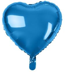 Szív alakú, kék fólia lufi (45 cm)