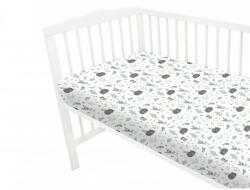 Baby Shop pamut, gumis lepedő 60*120 cm - menta erdei barátok