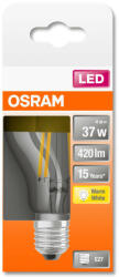 OSRAM Star arany tetőtükrös LED körte, üveg búra, 4W 420lm 2700K E27, átlagos élettartam: 15000 óra, fényszín: meleg fehér LED ST CL A MIRROR GOLD 37 FIL 4W 2700K E27 ( 4058075435360 ) (4058075435360)