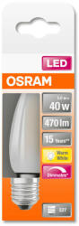 OSRAM Superstar dimmelhető LED gyertya, matt üveg búra, 4, 5W 470lm 2700K E27, átlagos élettartam: 15000 óra, fényszín: meleg fehér LED SST CL B DIM 40 GL FR 4.5W 2700K E27 ( 4058075435025 ) (4058075435025)