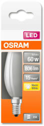 OSRAM Star LED gyertya, matt üveg búra, 6, 5W 806lm 2700K E14, átlagos élettartam: 15000 óra, fényszín: meleg fehér LED ST CL B 60 GL FR 6.5W 2700K E14 ( 4058075435513 ) (4058075435513)