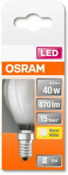  OSRAM Star LED kisgömb, matt üveg búra, 4W 470lm 2700K E14, átlagos élettartam: 15000 óra, fényszín: meleg fehér LED ST CL P 40 GL FR 4W 2700K E14 ( 4058075436480 ) (4058075436480)