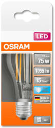 OSRAM Star LED körte, átlátszó üveg búra, 7, 5W 1055lm 4000K E27, átlagos élettartam: 15000 óra, fényszín: hideg fehér LED ST CL A 75 FIL 7.5W 4000K E27 ( 4058075112445 ) (4058075112445)