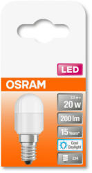  OSRAM Star LED hűtőizzó, matt búra, 2, 3W 200lm 6500K E14, átlagos élettartam: 15000 óra, fényszín: daylight LED ST SPECIAL T26 20 FR 2.3W 6500K E14 ( 4058075432789 ) (4058075432789)
