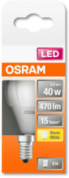  OSRAM Star LED kisgömb, matt búra, 5W 470lm 2700K E14, átlagos élettartam: 15000 óra, fényszín: meleg fehér LED ST CL P 40 FR 5W 2700K E14 ( 4058075431096 ) (4058075431096)