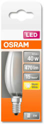 OSRAM Star LED gyertya, matt üveg búra, 4W 470lm 2700K E14, átlagos élettartam: 15000 óra, fényszín: meleg fehér LED ST CL B 40 GL FR 4W 2700K E14 ( 4058075436503 ) (4058075436503)