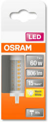 OSRAM Star LED ceruza, plasztik búra, 7W 806lm 2700K R7s, átlagos élettartam: 15000 óra, fényszín: meleg fehér LED ST LINE 78.0 mm 60 7W 2700K R7s ( 4058075432598 ) (4058075432598)