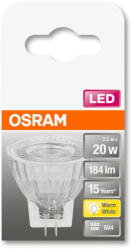 OSRAM Star LED MR11 spot, üveg ház, 2, 5W 184lm 2700K GU4, átlagos élettartam: 15000 óra, fényszín: meleg fehér LED ST MR11 20 36° 2.5W 2700K GU4 ( 4058075433403 ) (4058075433403)