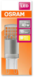 OSRAM Star 230V LED kapszula, átlátszó búra, 3, 8W 470lm 2700K G9, átlagos élettartam: 15000 óra, fényszín: meleg fehér LED ST PIN 230V 40 CL 3.8W 2700K G9 ( 4058075432390 ) (4058075432390)