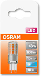  OSRAM Star 230V LED kapszula, átlátszó búra, 4, 8W 600lm 4000K G9, átlagos élettartam: 15000 óra, fényszín: hideg fehér LED ST PIN 230V 48 CL 4.8W 4000K G9 ( 4058075432482 ) (4058075432482)