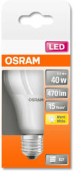 OSRAM Star LED körte, matt búra, 5, 5W 470lm 2700K E27, átlagos élettartam: 15000 óra, fényszín: meleg fehér LED ST CL A 40 FR 5.5W 2700K E27 ( 4058075127319 ) (4058075127319)