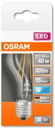  OSRAM Star LED körte, átlátszó üveg búra, 4W 470lm 4000K E27, átlagos élettartam: 15000 óra, fényszín: hideg fehér LED ST CL A 40 FIL 4W 4000K E27 ( 4058075303386 ) (4058075303386)