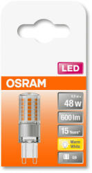 OSRAM Star 230V LED kapszula, átlátszó búra, 4, 8W 600lm 2700K G9, átlagos élettartam: 15000 óra, fényszín: meleg fehér LED ST PIN 230V 48 CL 4.8W 2700K G9 ( 4058075432451 ) (4058075432451)