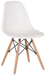 Unic Spot Lunaria szék fehér műanyag ülőfelület, fa lábakkal (9105710)
