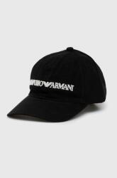 Emporio Armani pamut sapka fekete, nyomott mintás - fekete Univerzális méret - answear - 27 990 Ft