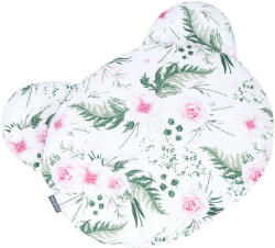 MT Textil MTT Mackó párna - Fehér alapon rózsaszín virágok - pindurka