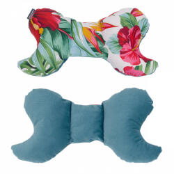 MT Textil MTT Pillangó párna - Trópusi virágok - Nepáli zöld háttal