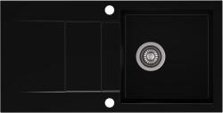 AXIS KITCHEN CASCADA 40 gránit mosogató automata dugóemelő, szifonnal, fekete, beépíthető (AX-2001)