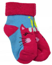  Yo! frottír zokni 20/22 - rózsaszín/lila cica