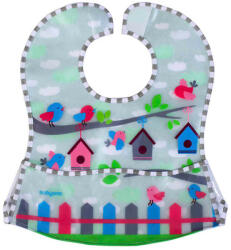  BabyOno fólia - frottír előke zsebes 6+ madárkák