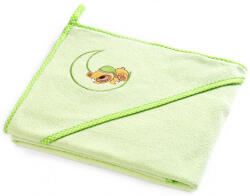  Kapucnis fürdőlepedő 100*100 cm - holdas maci zöld