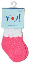  Yo! Baby frottír zokni 6-9 hó - rózsaszín pöttyös - babastar