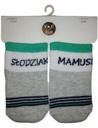  Yo! Baby pamut zokni 6-9 hó - zöld/szürke
