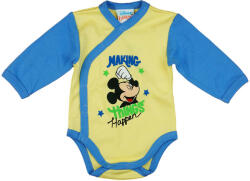Disney Baby hosszú ujjú body 50cm fehér/kék - Mickey " Making things happen&#34
