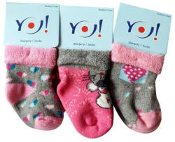  Yo! frottír zokni 17/18 - színes szívecskés