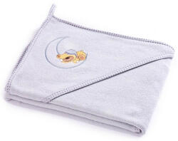  Kapucnis fürdőlepedő 100*100 cm - holdas maci szürke