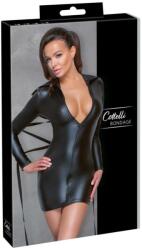 Cottelli Collection Bondage - Fényes, testre simuló ruha, kötözővel (fekete) (27178671021) - vagyaim