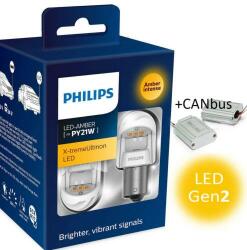 Philips BAU15S PY21W X-tremeUltinon LED gen2 sárga + Smart Canbus 11498XUAXM
