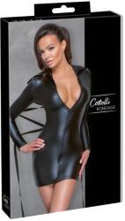 Cottelli Collection Bondage - Fényes, testre simuló ruha, kötözővel (fekete) (27178671021) - szexaruhaz