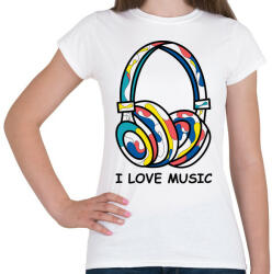 printfashion i love music - Női póló - Fehér (5473793)