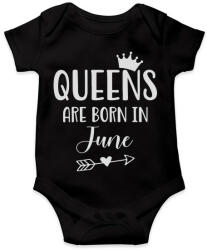 printfashion QUEENS are born in June - Baba Body - Fekete (5499710)