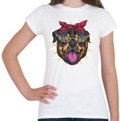 printfashion Bulldog - rockabilly - Női póló - Fehér (5501236)