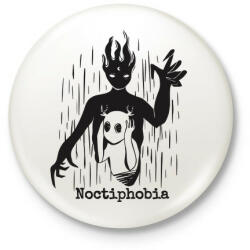 printfashion Noctiphobia - Kitűző, hűtőmágnes - Fehér (5484710)