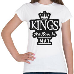 printfashion KINGS are born in May - fekete - Női póló - Fehér (5510506)