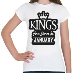 printfashion KINGS are born in January - fekete - Női póló - Fehér (5509169)