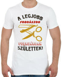 printfashion Fodrász szülinapja február színes - Férfi póló - Fehér (5489029)