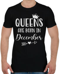 printfashion QUEENS are born in December - Férfi póló - Fekete (5499775)