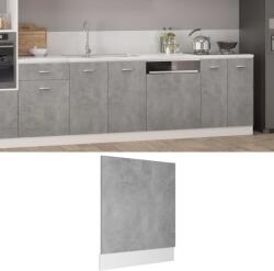 vidaXL betonszürke forgácslap mosogatógép-panel 59, 5 x 3 x 67 cm (802566)