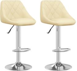 vidaXL Scaune de bar, 2 buc. , crem, piele ecologică (335183)