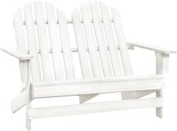 vidaXL Scaun de grădină Adirondack cu 2 locuri, alb, lemn masiv brad (315899)