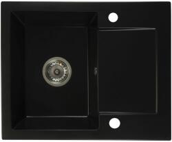 Bradoline DONZO gránit mosogató automata dugóemelő, szifonnal, fekete, beépíthető (BR-2201)
