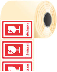 Tezeko Törékeny címke, piros, 100 * 60 mm (500 címke/tekercs) (P1000006000-032) - dunasp