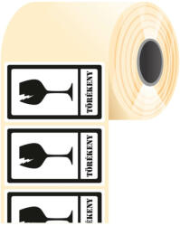 Tezeko Törékeny címke, fekete, 100 mm * 60 mm (500 címke/tekercs) (P1000006000-031)