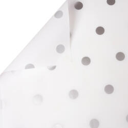 Valex Decor Pöttyös fólia tekercs 58cm x 10m - Fehér / Ezüst (DR58-98)