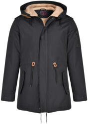 Kam Jeanswear Haina Parka Neagra, Imblanita, Din Polyester, Cu Gluga -2xl 3xl 4xl 5xl 6xl